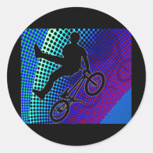 BMX sur le chapiteau de film de fractale Adhésif Rond