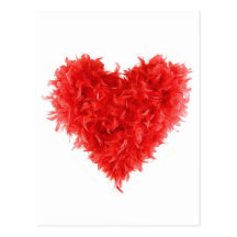 Boa rouge de coeur de Postcards| Carte Postale