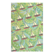 boats and paisley stationery design