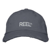 BOBINE dans le bleu de chapeau brodé par pêche