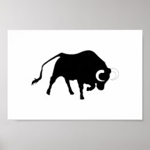 BOEUF, moggy, bétail, vache, corrida, corrida, kla Affiche