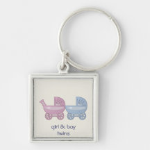 boguet de bébé rose et bleu porte-clef