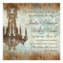 Bois élégant de cru de lustre de faire-part de mar invitations