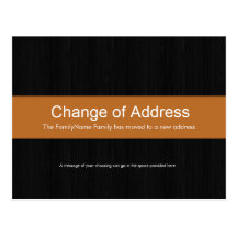 Bois foncé et changement d'adresse orange la carte