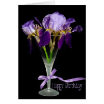 Boisson d'anniversaire d'iris cartes de vœux