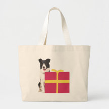 Boîte-cadeau de border collie sac en toile