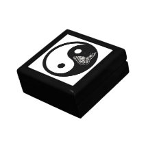 Boîte-cadeau noire de Yin Yang de papillon Coffrets Cadeaux