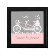 Boîte-cadeau tandem de mariage de bicyclette boîte à babioles