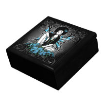 Boîte-cadeau turquoise gothique de fée de fleur de boîte à bijoux