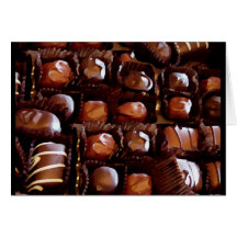 Boîte de chocolats, bonbons au chocolat à tentatio carte de vœux