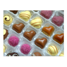Boîte de coeur de chocolat cartes postales