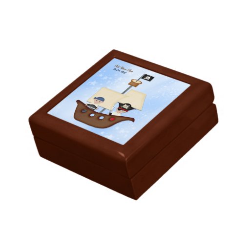 Boîte de souvenir de trésor de bateau de pirate -  boîte à bijoux