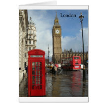 Boîte de téléphone de Londres Big Ben (par St.K) Cartes De Vœux