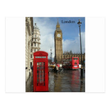 Boîte de téléphone de Londres Big Ben (par St.K) Cartes Postales