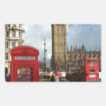 Boîte de téléphone de Londres et Big Ben (St.K) Autocollant