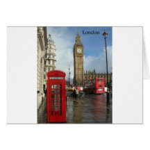 Boîte de téléphone de Londres et Big Ben (St.K) Carte De Vœux