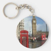 Boîte de téléphone de Londres et Big Ben (St.K) Porte-clés