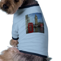 Boîte de téléphone de Londres et Big Ben (St.K) T-shirts Pour Chien