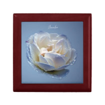 Boîte florale bleue et blanche de tuile boîtes décorées