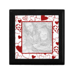 Boîte rouge de souvenir de photo de motif de coeur coffrets cadeaux