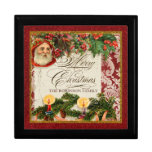 Boîte vintage de Chrismas de bougie de houx de dam Coffret Cadeau