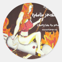 Bombe, Rebelle Jacobs, www.RebelleJacobs.co… Autocollant Rond