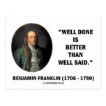 Bon bien fait de Benjamin Franklin mieux qu'a indi Cartes Postales