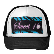 Bonbon 16 à impression de zèbre de turquoise casquette de camionneur