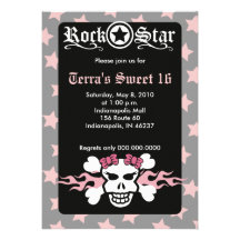 BONBON 16 ANNIVERSAIRE DE ROCKER PUNK DE SEIZE CRÂ INVITATION PERSONNALISÉE
