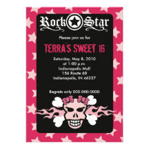 BONBON 16 ANNIVERSAIRE DE ROCKER PUNK DE SEIZE CRÂ CARTONS D'INVITATION