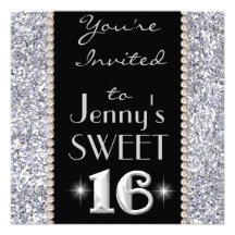 BONBON 16 chic et invitation de partie de Bling