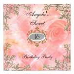Bonbon 16 fleurs de rose d'invitation d'anniversai