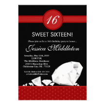 bonbon à bijoux des diamants 5x7 invitation de 16 