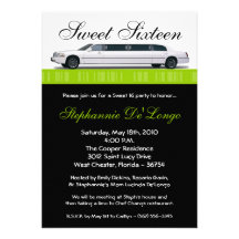 bonbon à limousine de vert de chaux 5x7 invitation
