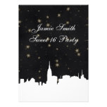 Bonbon blanc 16 V à étoile d'or de Bk de silhouett invitations
