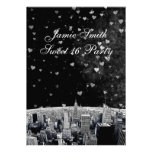 Bonbon blanc noir gravé à l'eau-forte 16 V à coeur invitations