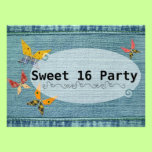 Bonbon bleu 16 à denim invitations