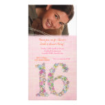 Bonbon carte photo de dîner de 16 anniversaires cartes de vœux avec photo