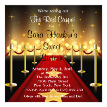 Bonbon de Hollywood de tapis rouge invitation de 1