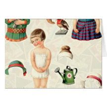 BONBON DE PAPIER SUPRÊME VINTAGE DE POUPÉES CARTE DE VŒUX