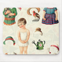 BONBON DE PAPIER SUPRÊME VINTAGE DE POUPÉES TAPIS DE SOURIS
