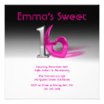 Bonbon rose 16 à chrome et à sucrerie invitations personnalisables