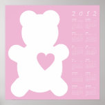 Bonbon rose à nounours de l'amour 2012 + Calendrie Affiche