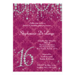 bonbon rose au diamant 5x7 invitation de 16 annive