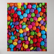 Bonbons au chocolat colorés affiche