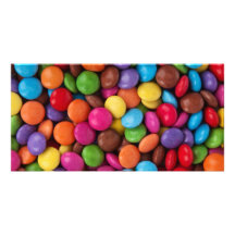 Bonbons au chocolat colorés cartes de vœux avec photo