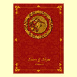 Bonheur classique de dragon d'or double épousant R invitations
