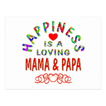 Bonheur de maman et de papa carte postale
