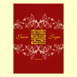 Bonheur oriental de damassé double épousant la car invitations