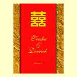 Bonheur oriental d'or double épousant la carte de  invitations